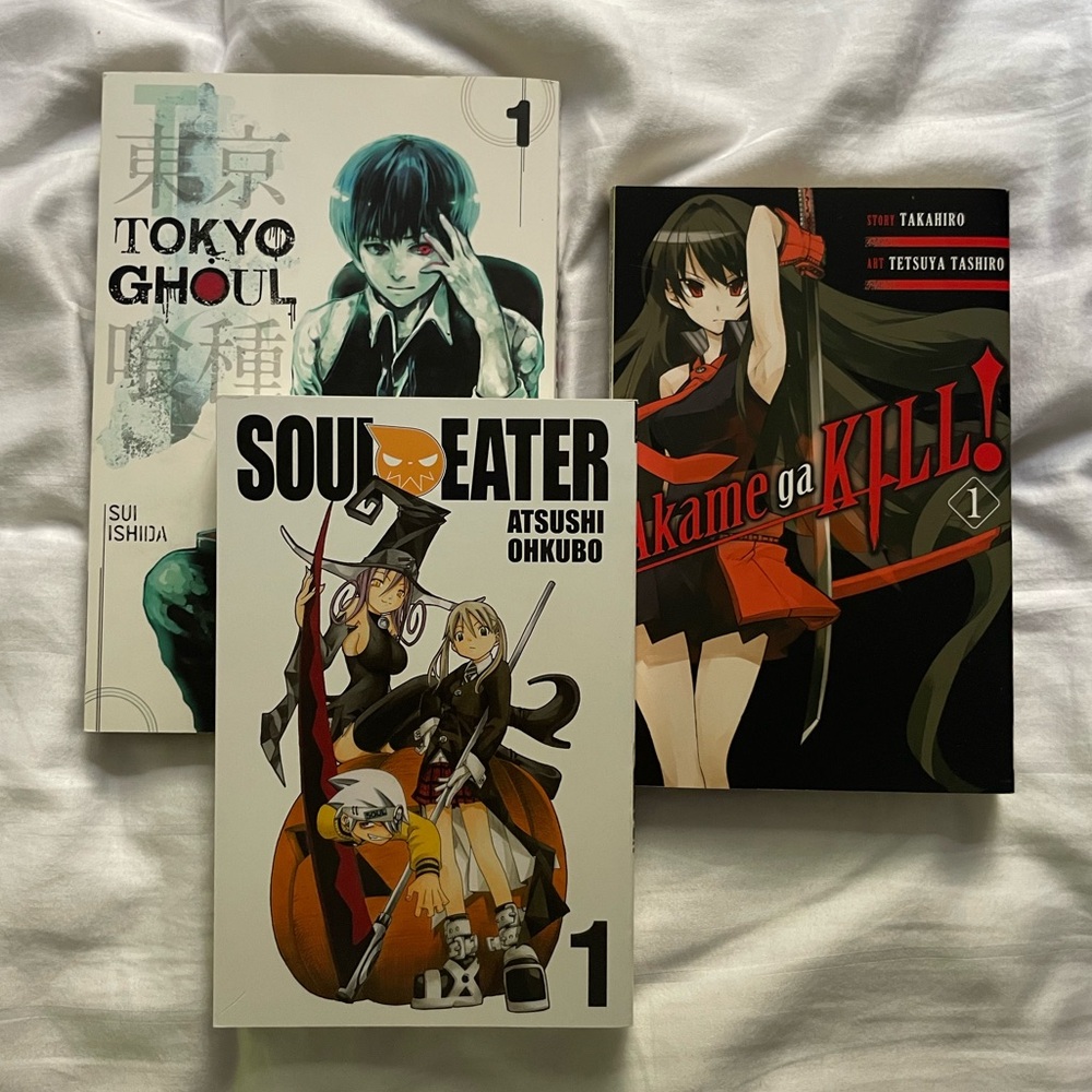 Soul Eater, Tokyo Ghoul, Akame Ga Kill manga volume 1